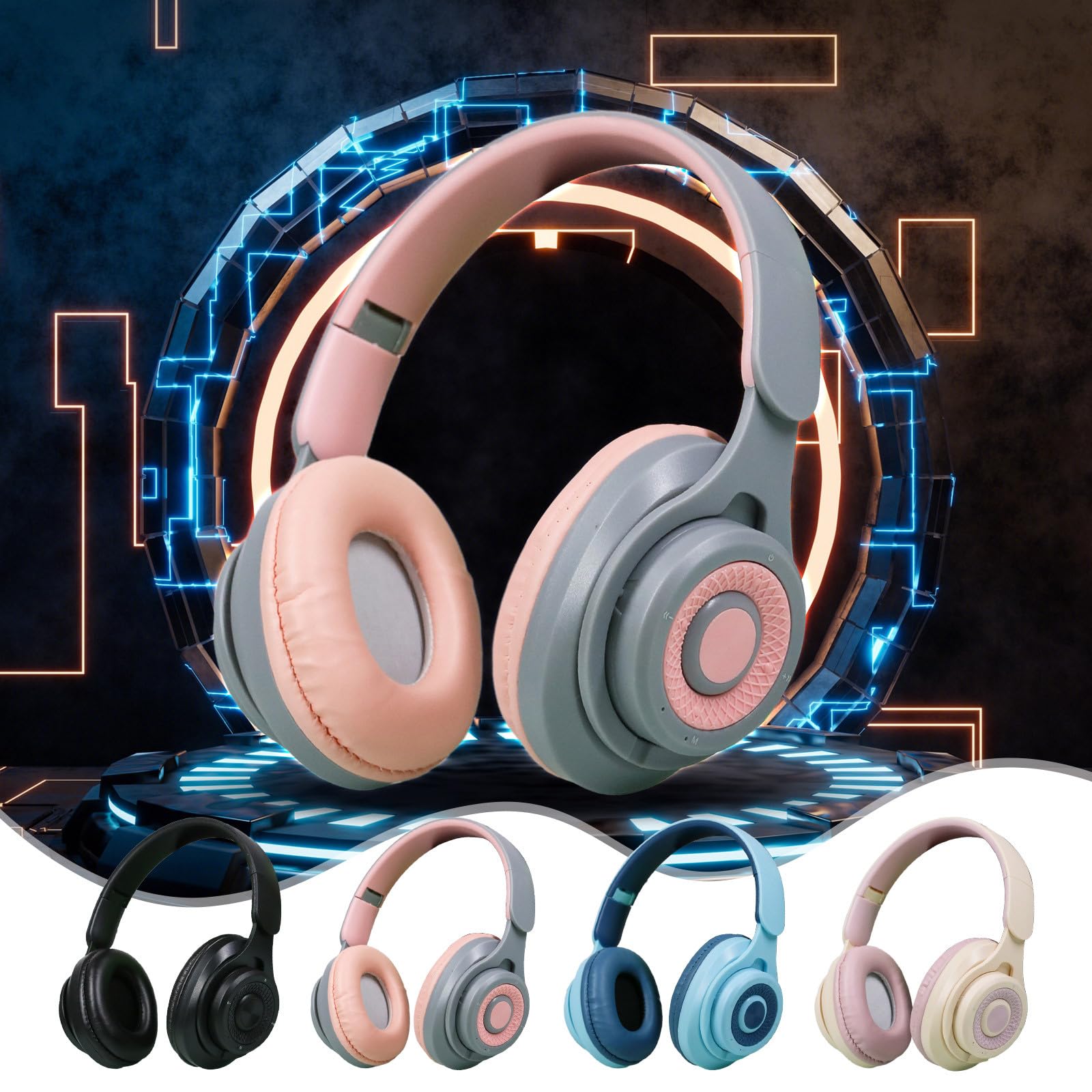 Foldable Wireless Bluetooth Headphones Over Ear - Lightweight Sports Headset for Women & Men, 10-Hour Battery Life, Noise Cancelling for Home Office, Gym, Travel & Cell Phones