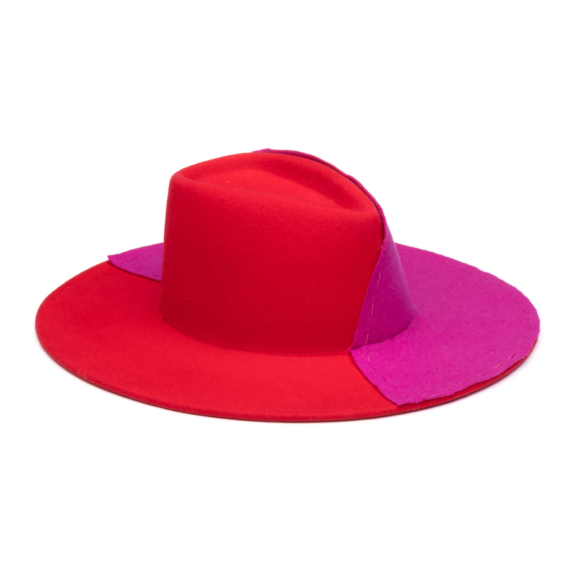 Harlowe Colorblock Wool Felt Fedora Hat for Women - Stylish Winter Fashion Accessory for Outdoor Activities, Parties and Travel