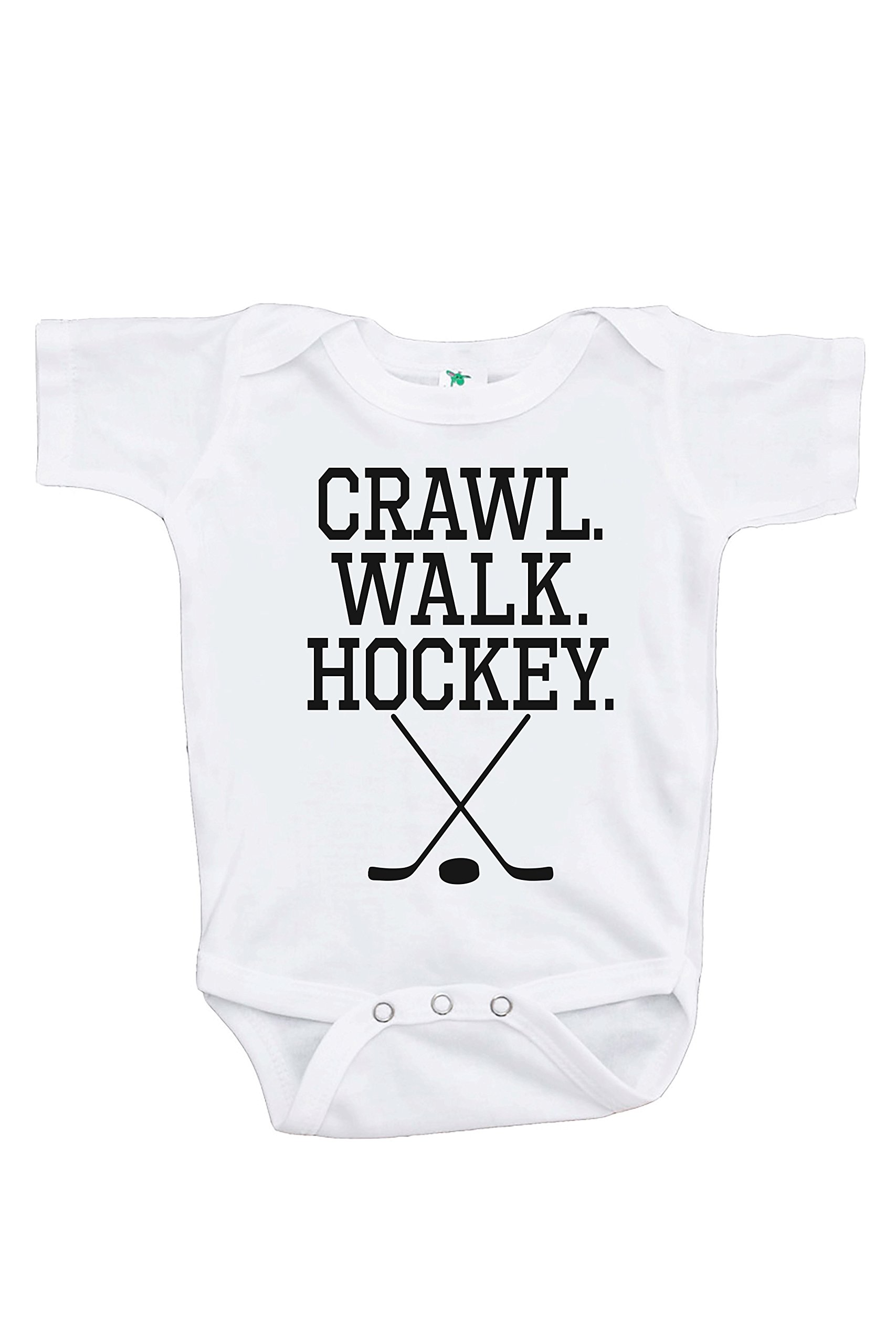 7 Ate 9 Apparel Kids Hockey Onesie - Soft Baby Bodysuit for Crawling & Walking - Perfect for Hockey Practice, Game Day & Playtime