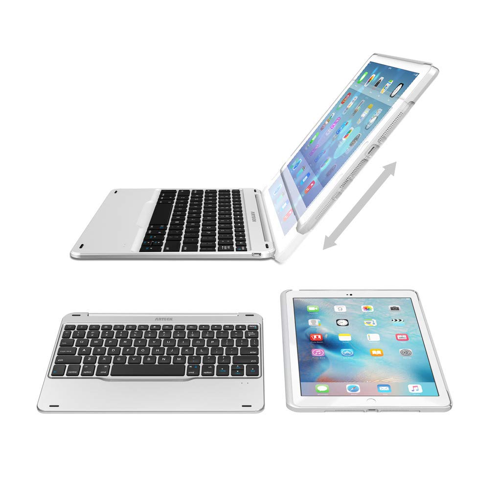 Arteck Ultra-Thin Bluetooth Keyboard Case for iPad 9.7-inch (iPad 6th/5th Gen & iPad Air 1) - Full Protection Folio with 130° Swivel Stand | Perfect for Work, Study & Travel