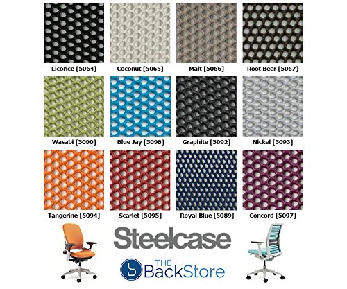 Steelcase Think 3D Knit Ergonomic Office Chair - Black Frame with 4-Way Adjustable Arms, Fixed Lumbar Support & Tangerine Fabric - Hard Floor Casters for Home Office, Workspace & Conference Room Use