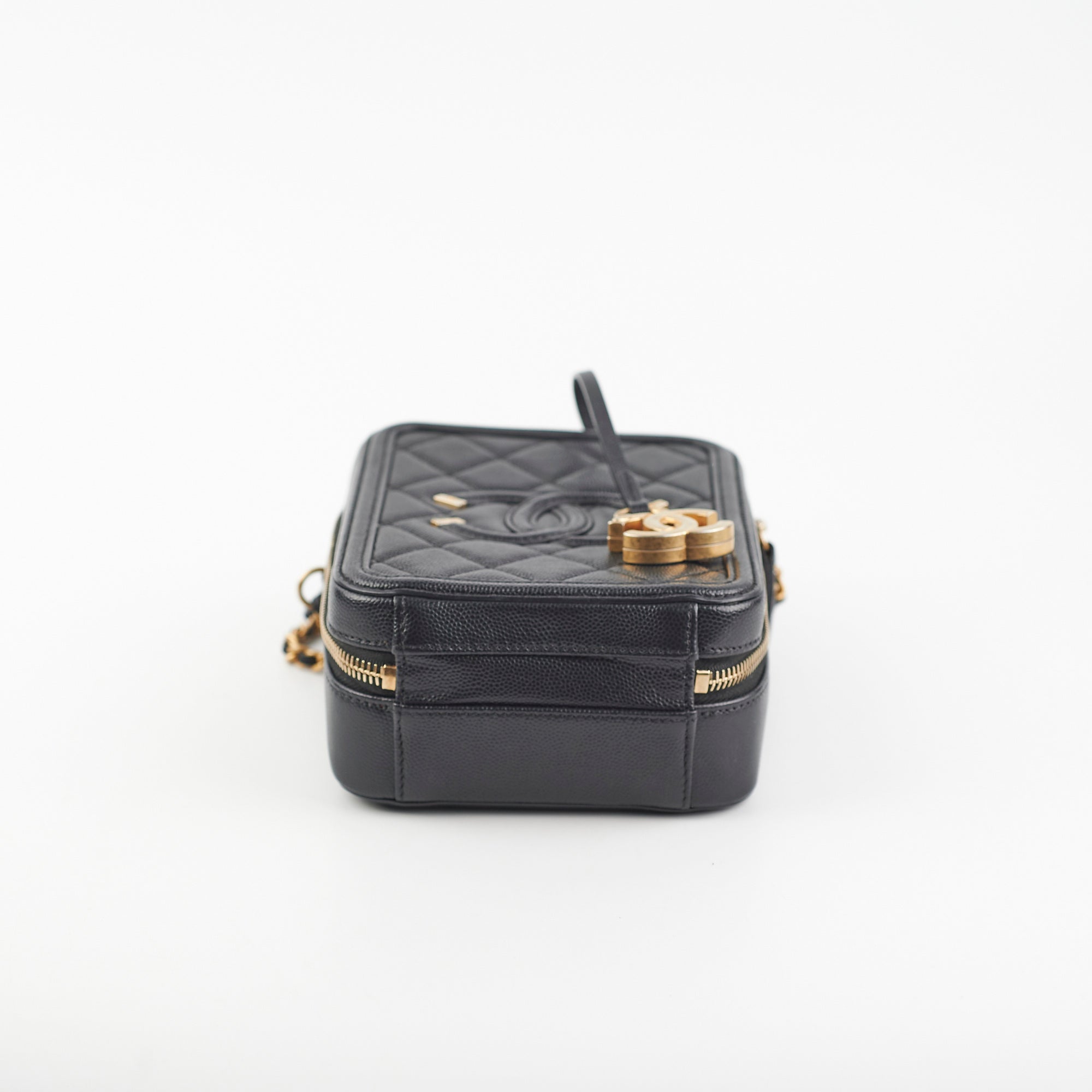 Chanel Caviar CC Filigree Vertical Vanity Case Bag Black | Luxury Designer Handbag for Women | Perfect for Evening Events, Parties & Special Occasions