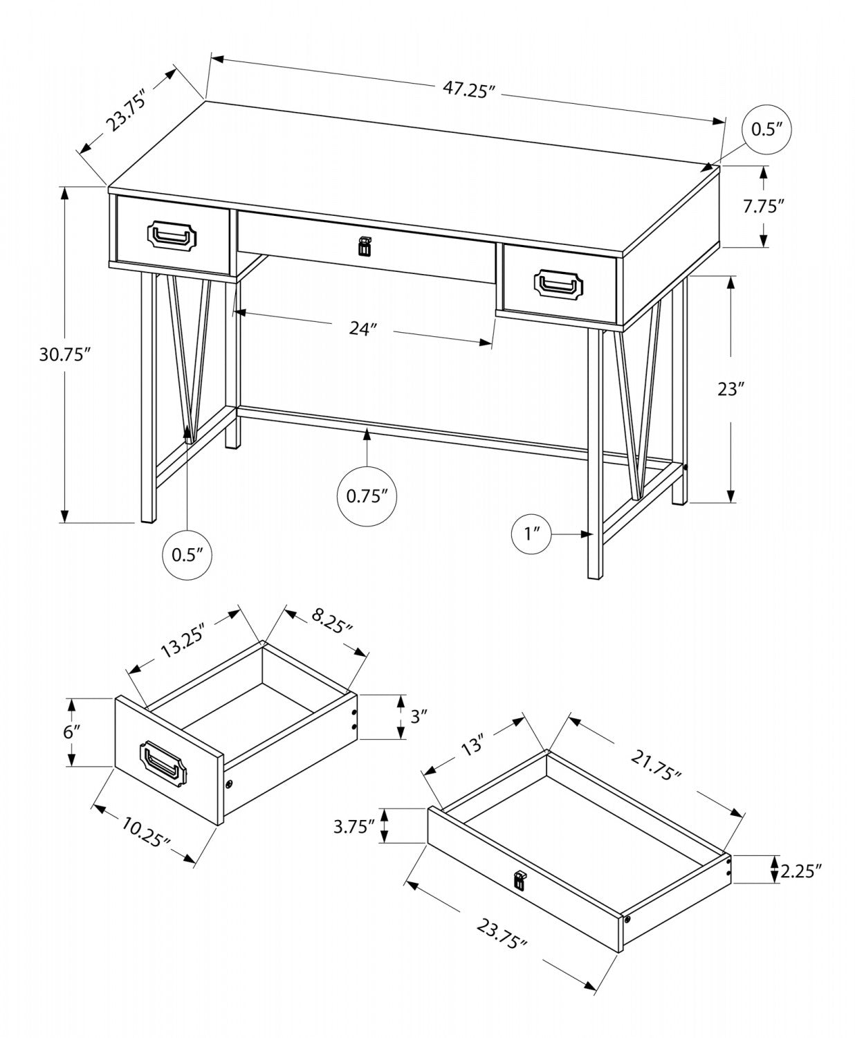 Zava Desk - Modern Brown Wooden Computer Desk for Home Office, Study & Gaming | Ergonomic Design with Spacious Work Surface