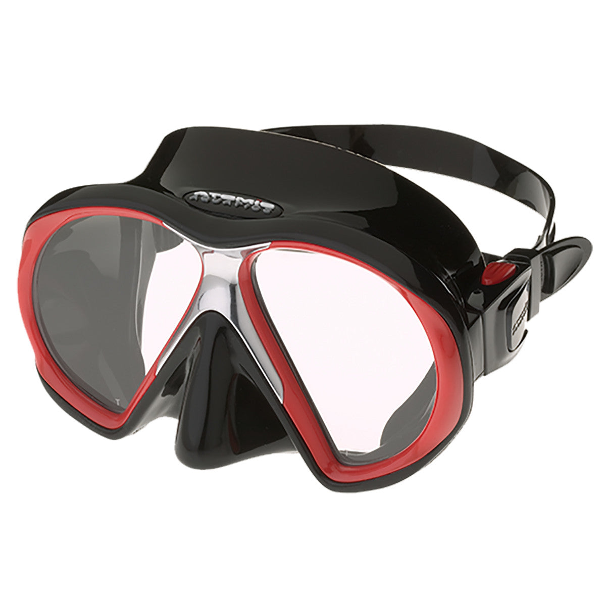 Atomic Aquatics SubFrame Medium Fit Black/Red Scuba Diving Mask for Snorkeling and Underwater Photography - Perfect for Ocean Adventures and Marine Exploration
