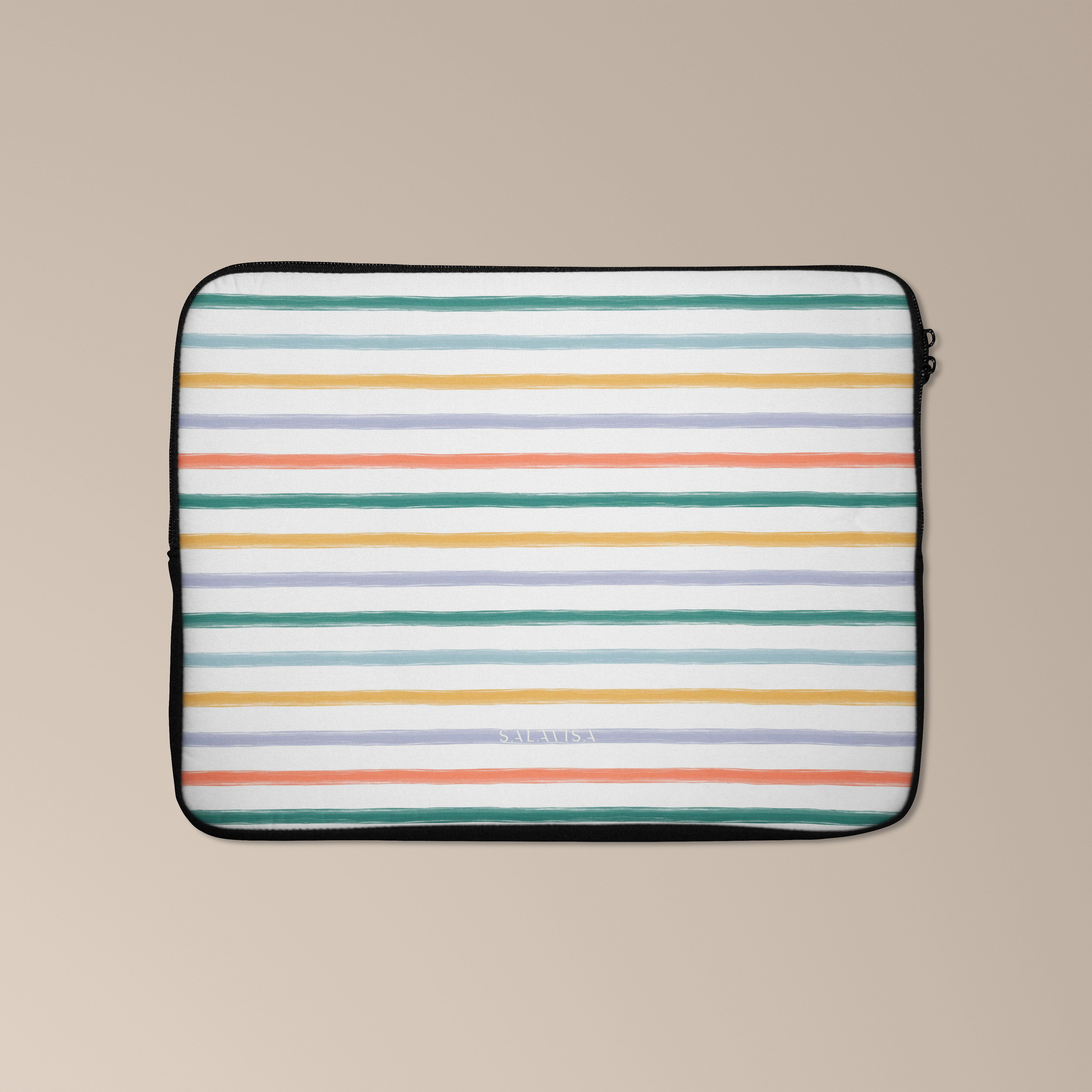 Stylish Summer Stripes Laptop Sleeve Case - Lightweight & Protective 13-15 Inch MacBook/Notebook Cover - Perfect for Work, Travel & School Accessories