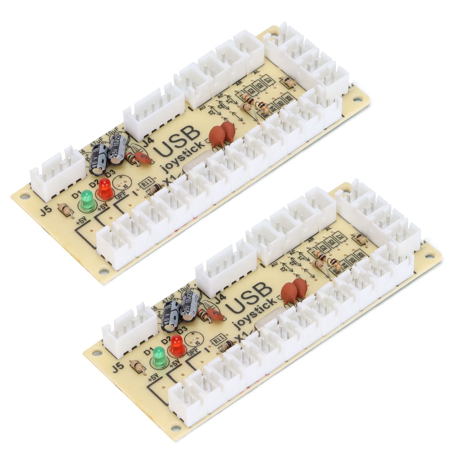 ASHATA Zero Delay USB PC Encoder - Game Controller Board with Button Wires & 5-Pin Joystick Cable for PC, MAME, Raspberry Pi & Retropie (QM070913 Dual) - Perfect for Arcade DIY Projects & Gaming Consoles