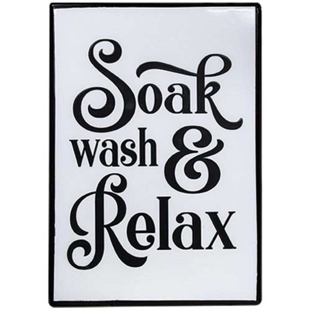 Vintage Soak Wash Relax Metal Sign - Rustic Bathroom Decor for Spa, Laundry Room & Farmhouse Style - Perfect for Relaxation & Home Decor
