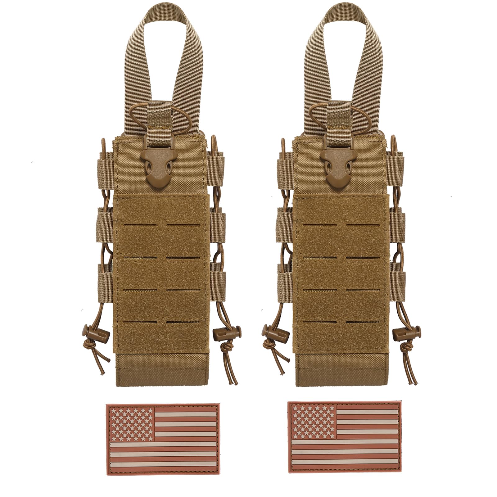 TAXATM Tactical MOLLE Water Bottle Pouch Holder with Adjustable Strap - Durable Hydration Carrier for Hiking, Camping, Outdoor Adventures & Military Use