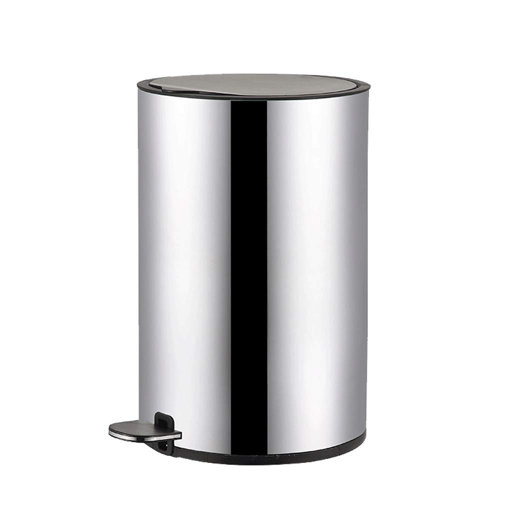 FABAX 13 Gallon Stainless Steel Step Trash Can with Lid & Secure Slide Lock - Slim Kitchen Garbage Bin with Pedal for Hands-Free Use - Perfect for Home, Office, and Restaurant Waste Disposal