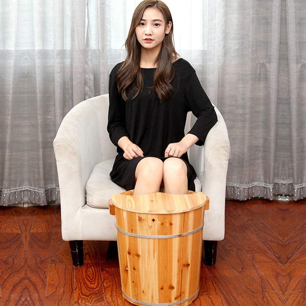 NUBAOzy Wooden Foot Bath Massager Tub - Natural Wood Sauna Bucket for Relaxing Foot Spa, Home Massage & Aromatherapy | Perfect for Home Use, Spa Treatments & Stress Relief