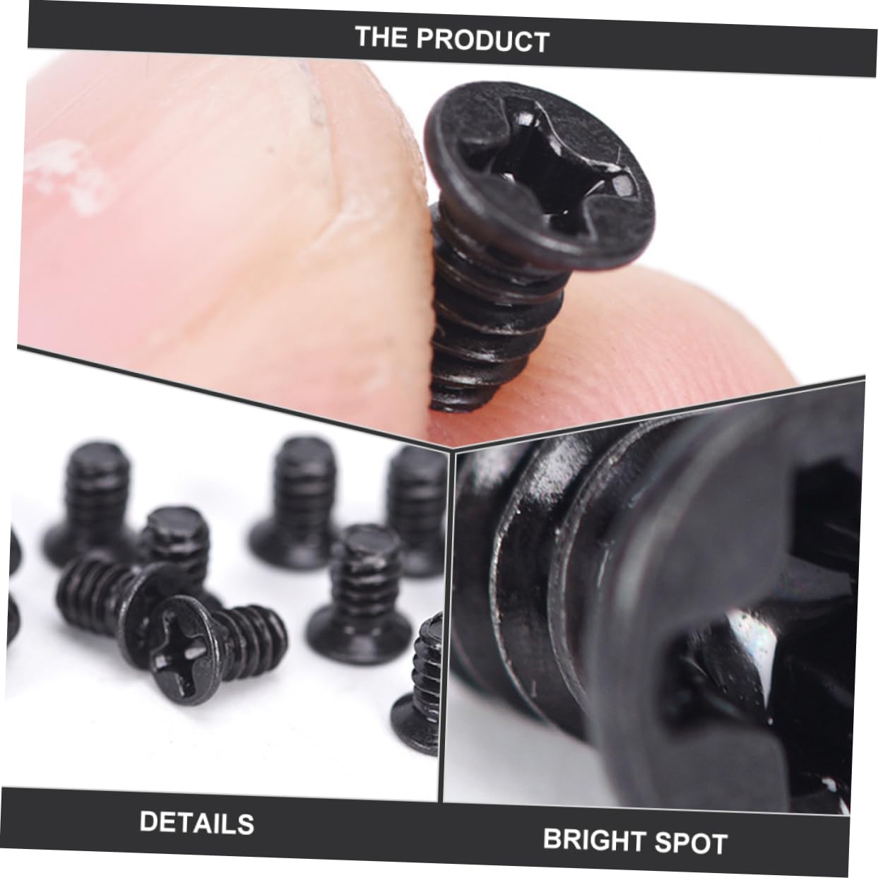 Gatuida 300 Pcs Black Nickel Flat Head HDD Screws for 3.5-Inch Hard Drive & Computer Case - Compatible with HDD Trays & PC Accessories - Perfect for PC Building, Hard Drive Installation & Computer Repair