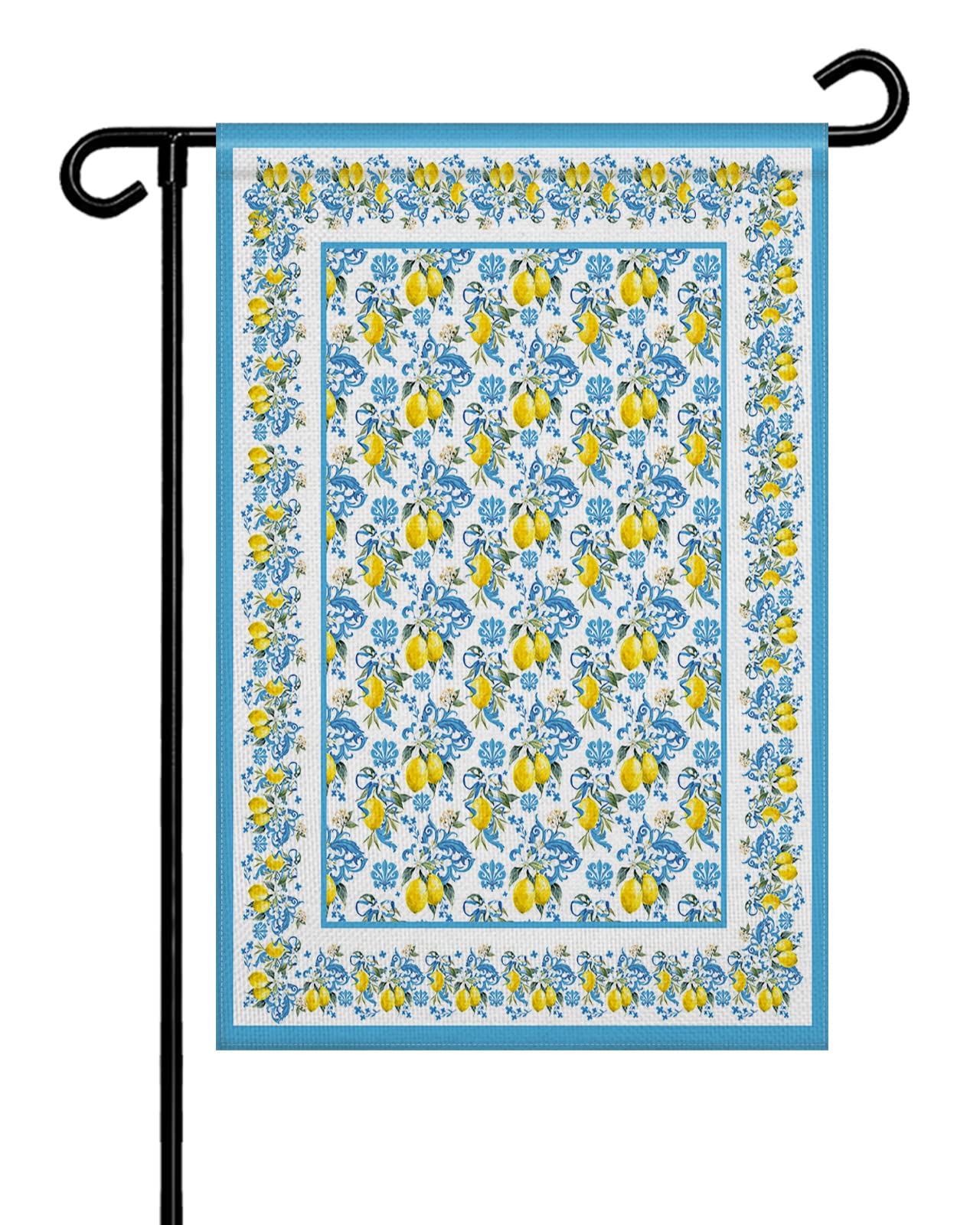 Double Sided Burlap Garden Flag - Spring Floral Summer Yellow Lemon Flowers Design - 28x40 Inch Seasonal Vertical Yard Banner for Patio Lawn Outdoor Decor | Perfect for Welcome Signs, Front Porch Displays & Garden Pathway Accents