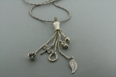 6 Charm Pendant Necklace with 70cm Chain - Elegant Layering Jewelry for Women, Perfect for Daily Wear, Parties & Gifts