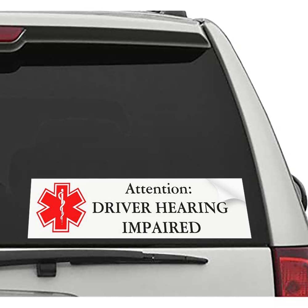 Hearing Impaired Driver Bumper Sticker - Funny Car Decals for Windows & Bumpers - Perfect for Raising Awareness & Adding Humor to Your Vehicle