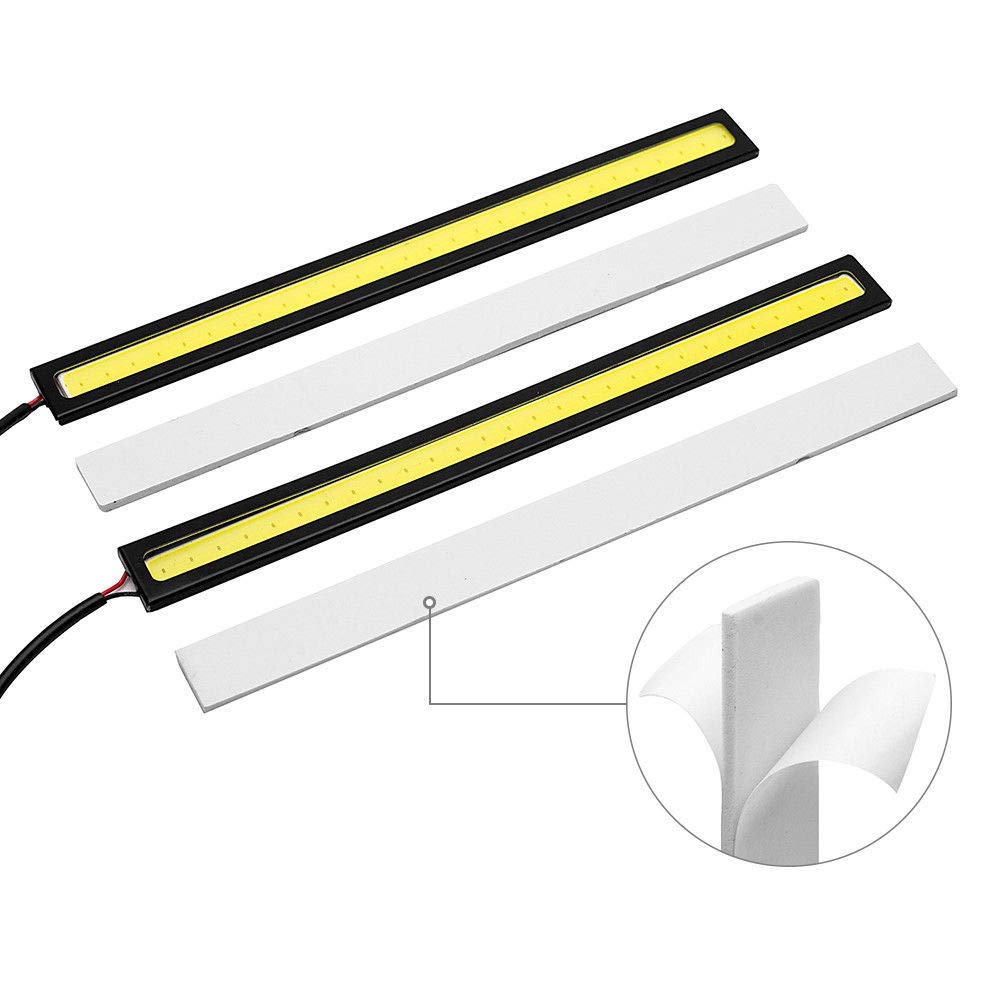 2/4/6 Pack Universal Waterproof 12V LED Daytime Running Lights - Super Bright COB LED Strip Lights for Cars & Trucks - Perfect for Fog Lights, Off-Roading & Night Driving