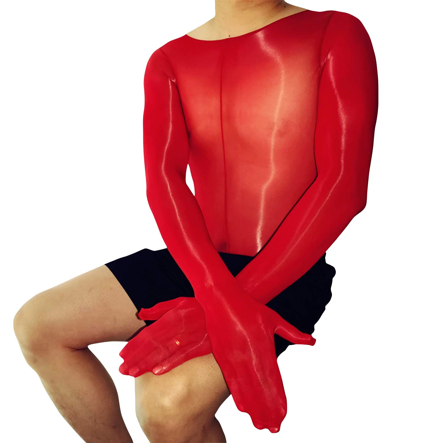 Sexy Sheer Stockings for Men - High Shine Opaque Tights with Garter Belt - Perfect for Cosplay, Roleplay & Sensual Nights