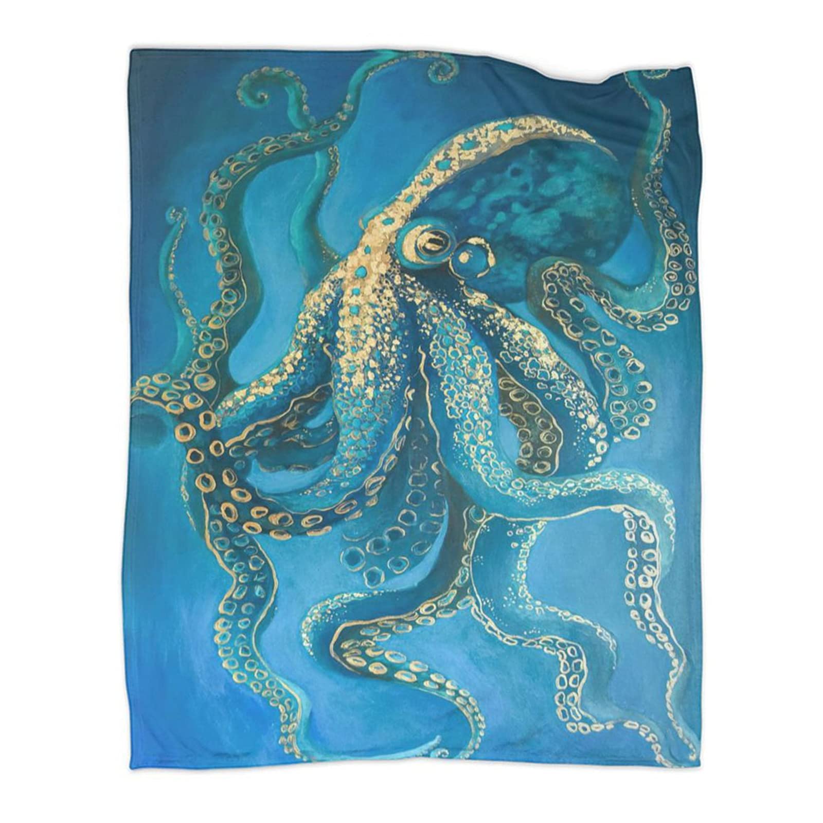 Super Soft Octopus Throw Blanket - 50x40 Inch Flannel Air Conditioner Blanket for All Seasons | Warm Cozy Blanket for Bed, Couch & Living Room | Perfect for Movie Nights, Camping & Home Decor
