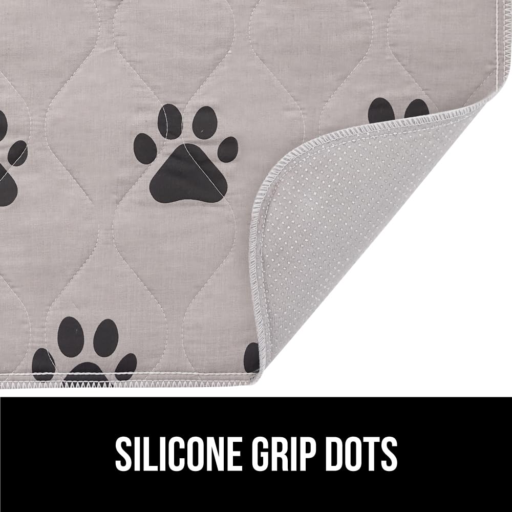 GORILLA GRIP Washable Puppy Pads - Slip Resistant Dog Crate Mat & Waterproof Cloth Pee Pad for Puppy Training | Reusable Pet Incontinence Blanket Protects Sofa, Furniture, Carpet | 22x16 Inches, Pack of 2 | Ideal for Playpen, Crate, Housebreaking & Travel Use