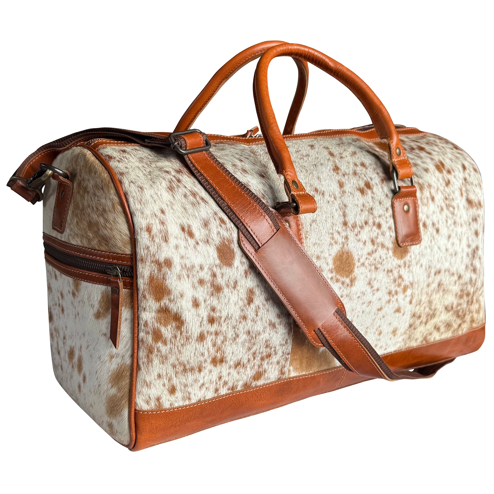 Premium Leather Duffle Bag for Men & Women - Waterproof Travel Overnight Weekender Gym Bag - Perfect for Business Trips, Gym, Weekend Getaways & Air Travel