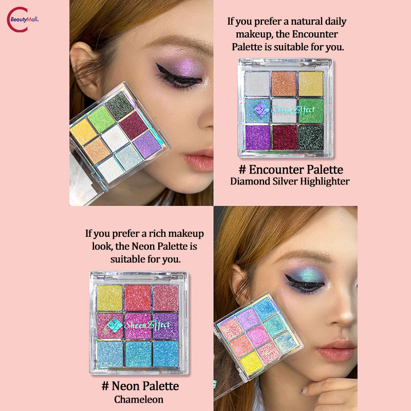 SheenEffect 9-Color Eyeshadow Palette - Highly Pigmented, Long-Lasting Makeup for Day & Night Looks | Perfect for Party, Wedding & Everyday Wear