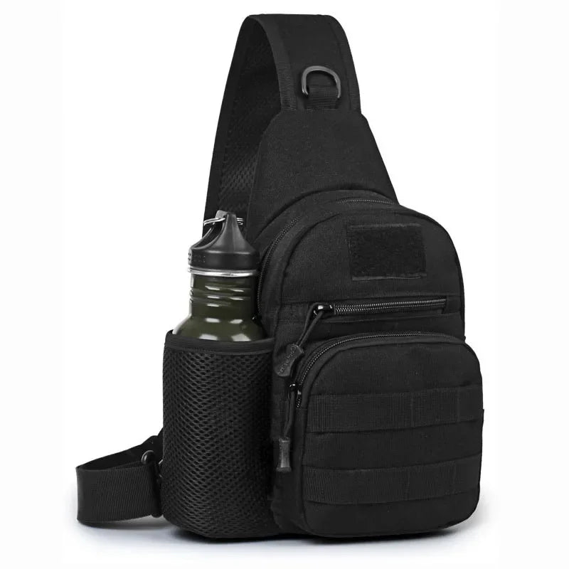 Portable Hiking & Travel Sling Shoulder Bag - MOLLE Chest Pack for Men - Outdoor Sports Bottle Pouch - Camping Hunting Fishing Backpack - Perfect for Hiking, Travel & Outdoor Adventures