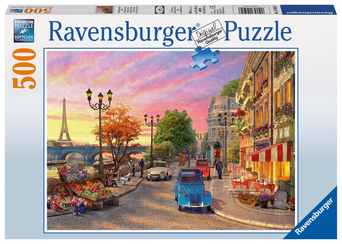 Ravensburger 500-Piece Adult Puzzle - Stroll Through Paris (14505) - Perfect for Relaxation, Home Decor & Family Game Night