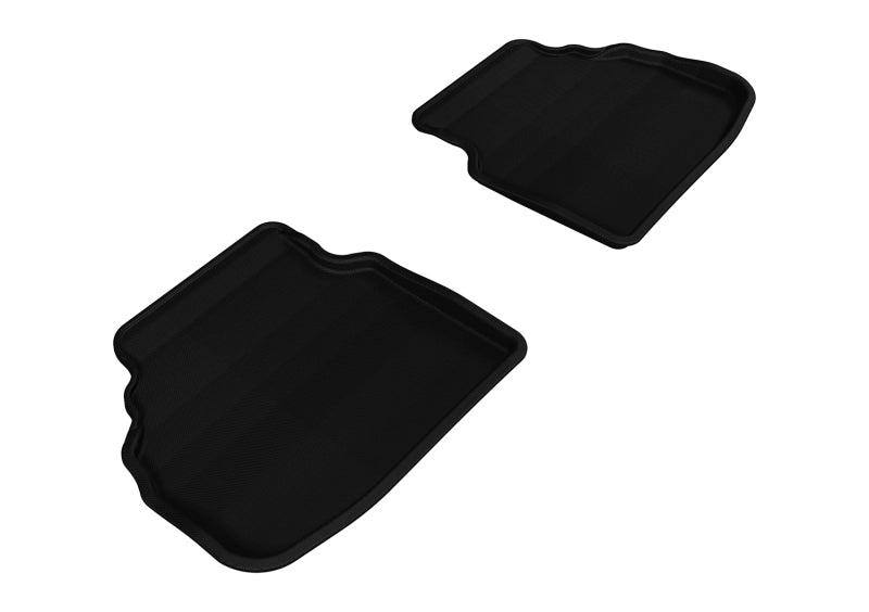 3D MAXpider Custom Fit All-Weather Floor Mats for 2009-2012 BMW 7 Series F01 (2nd Row) - Kagu Black - Waterproof & Durable Car Floor Liners for Winter, Rain & Mud Protection