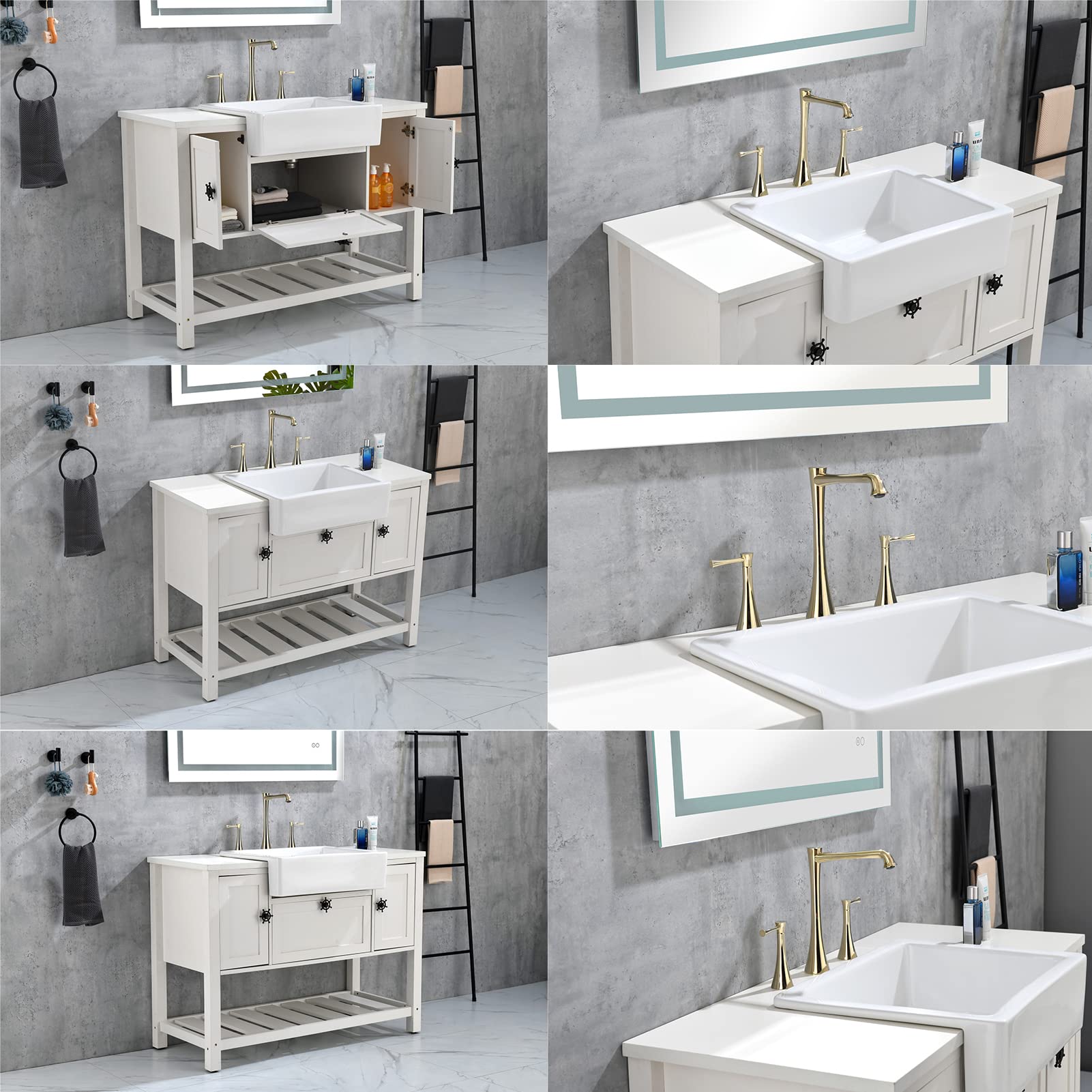 Smart LED Bathroom Mirror with Anti-Fog & Dimmable Lights - Adjustable White/Warm/Natural Lighting, Wall Mounted Vanity Mirror (40