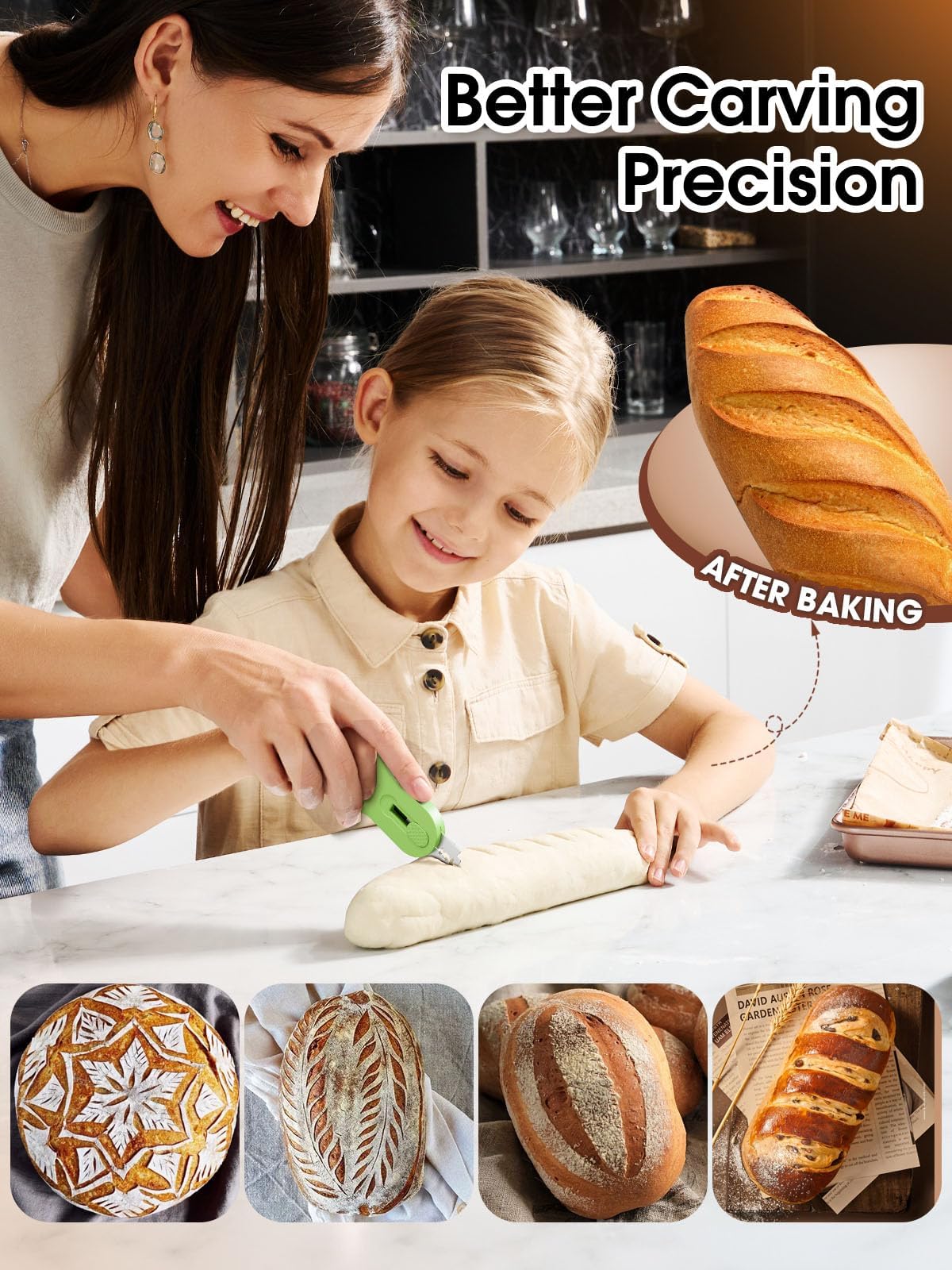 Premium Bread Lame - Stainless Steel Sourdough Scoring Tool with 5 Razor Blades | Extendable & Magnetic Dough Scorer for Professional Bread Baking | Perfect for Artisan Sourdough, Baguettes & Homemade Loaves | Essential Baking Supplies for Bakers & Bread Enthusiasts