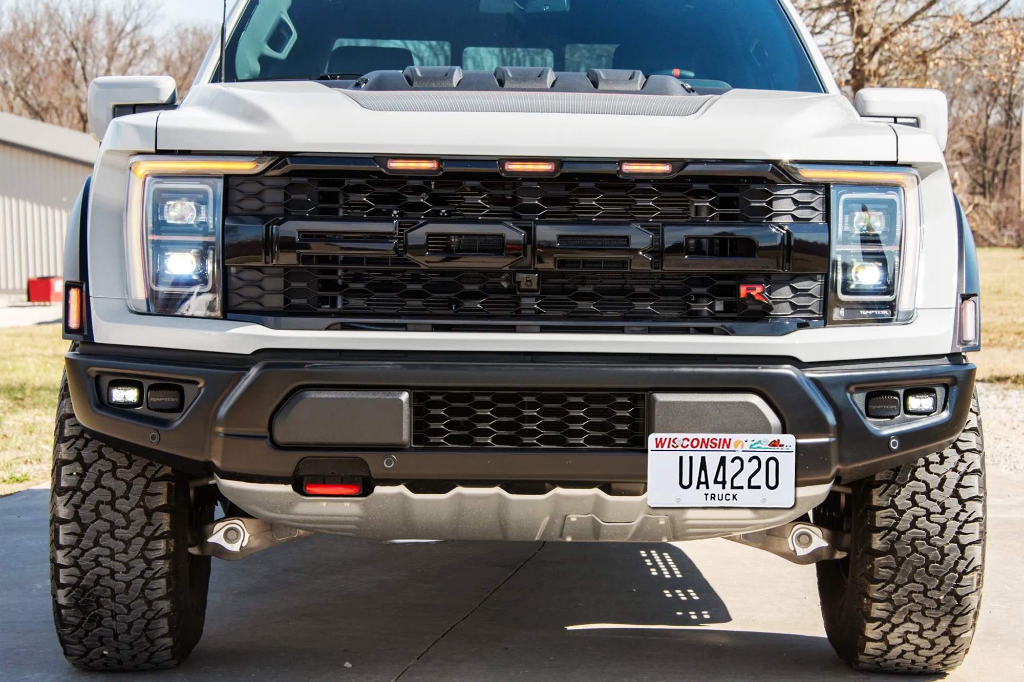 Front Tow Hook License Plate Relocation Mount Kit for 2021+ Ford F150 Raptor - Off-Road & Street Legal Compliance