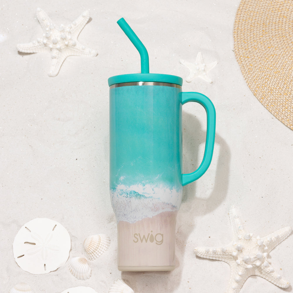 High Tide Mega Mug 30oz - Large Insulated Stainless Steel Tumbler with Lid & Straw - Perfect for Coffee, Tea, Cold Drinks - Ideal for Office, Travel, Camping & Outdoor Activities