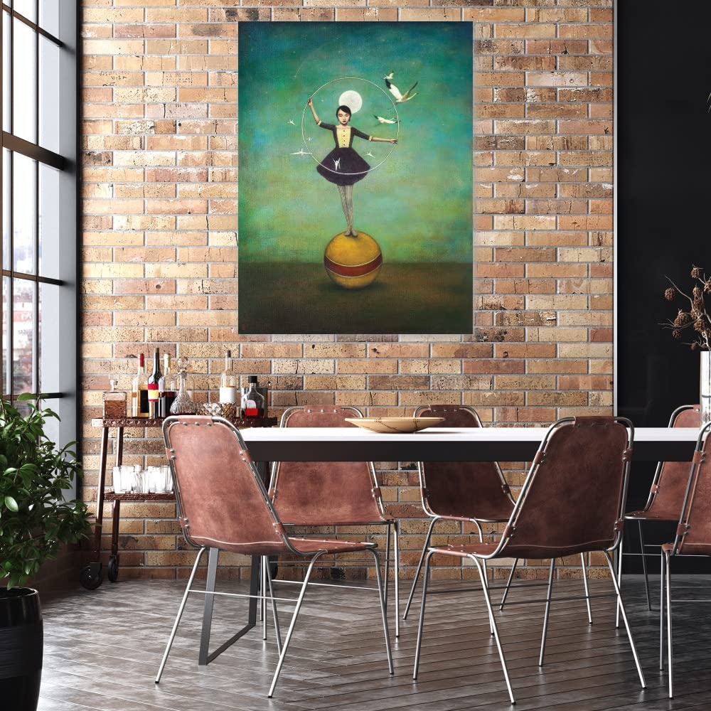 Luna’s Circle Abstract Canvas Wall Art by Artist Duy Huynh - Modern Home Decor for Living Room, Bedroom, Office - Ready to Hang 32x43 Inch - Perfect for Contemporary Spaces & Gift Giving