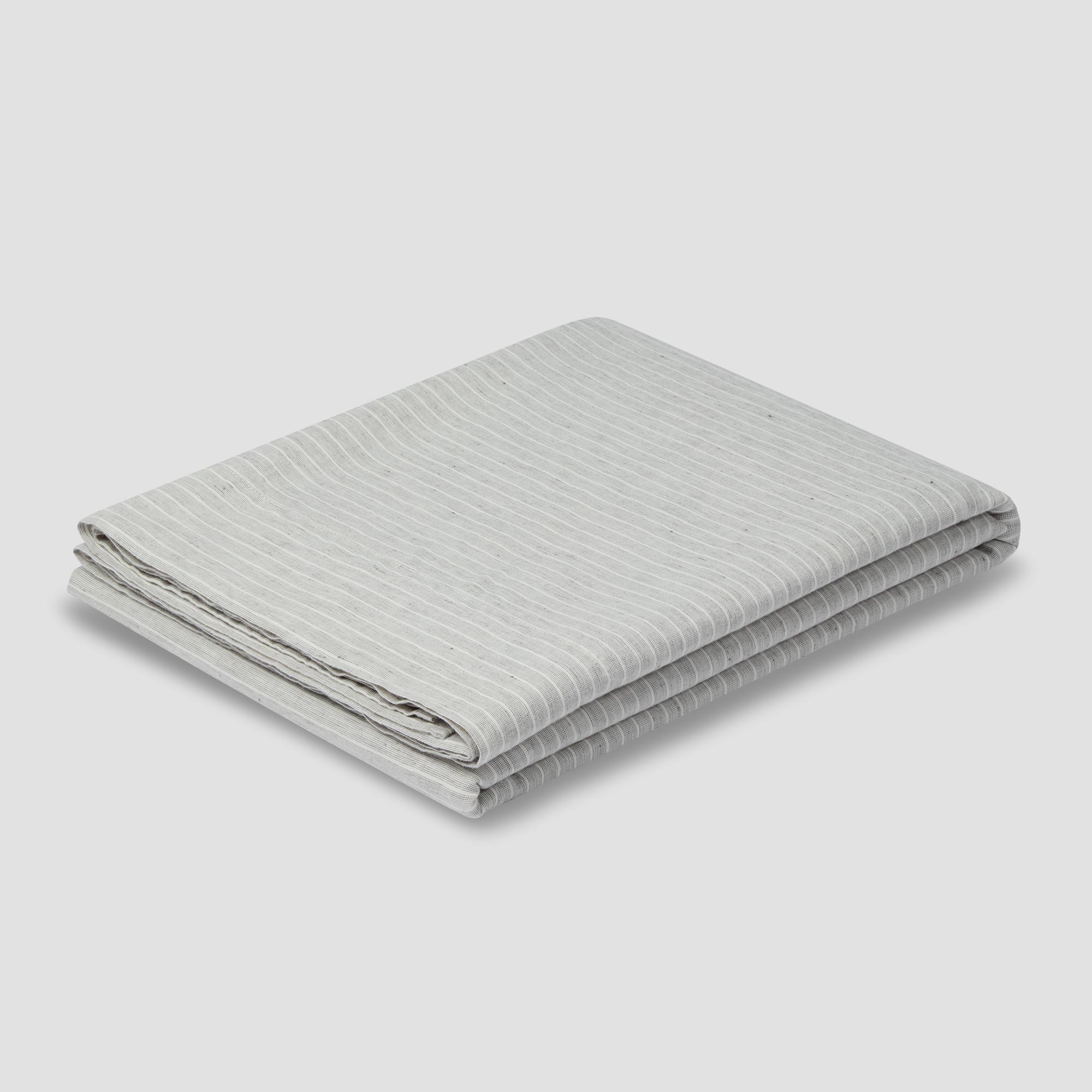 Premium Gray Mini Stripe Linen Blend Flat Sheet - Soft & Breathable Bedding for Queen Size Beds - Perfect for Summer Nights & Guest Room Comfort