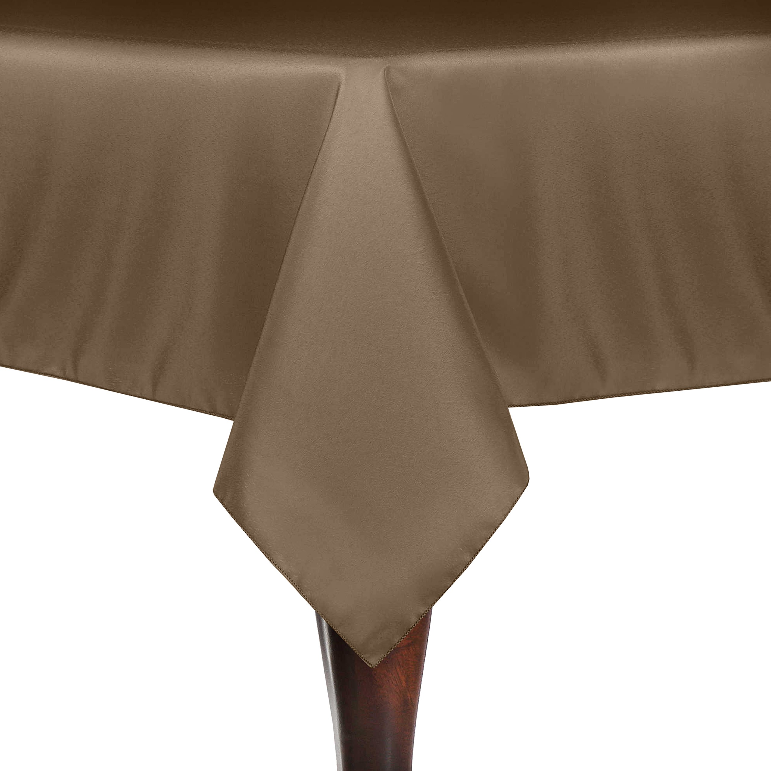 Premium 60 x 102 Inch Rectangular Tablecloth - Toast Dark Brown for Dining Tables, Buffets, and Special Events | Wrinkle-Resistant Polyester Fabric