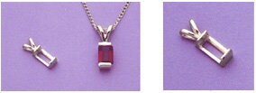 Solid Sterling Silver or 14kt Gold 4mm-17mm Shallow Tourmaline Cut Pendant Setting - Handcrafted in USA | Perfect for Necklace Making, Jewelry Design & DIY Gifts
