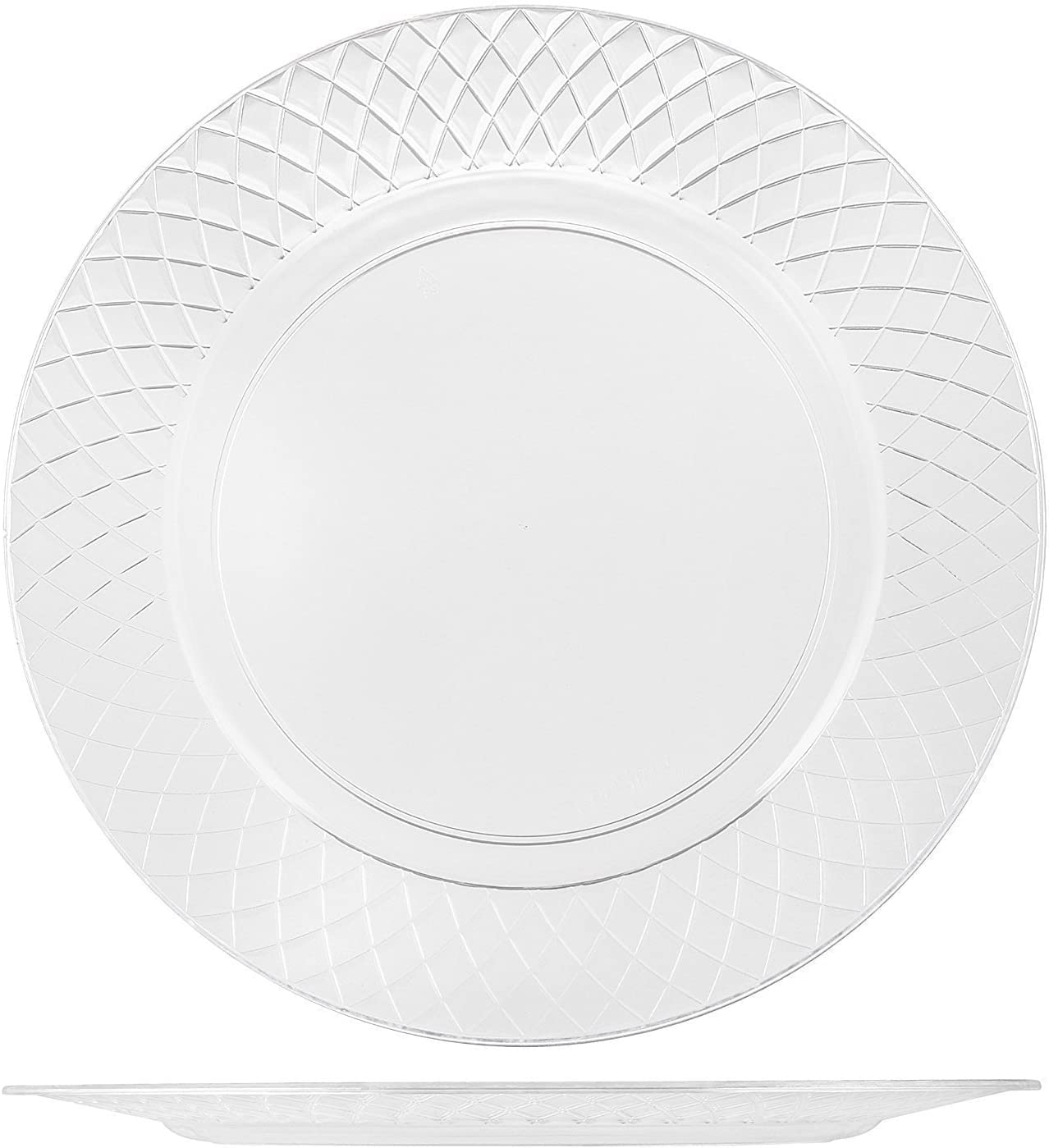 **Prestee 102 Clear Plastic Plates Disposable - 6.25-inch Heavy Duty Hard Plastic Plates for Party, Elegant Round Cake, Dessert, Salad, Appetizer, Dinner - Perfect for Holiday Parties, Weddings, BBQs & Picnics**