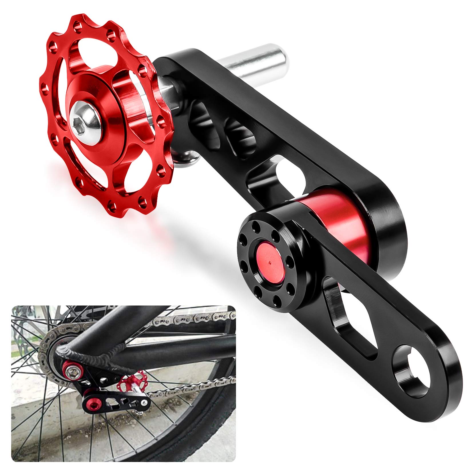 Psler Bike Chain Tensioner with Derailleur Hang - Universal Bike Chain Guide for Folding Bicycles - Durable Cycling Tool & Replacement Accessories - Perfect for Commuting, Mountain Biking & Urban Cycling
