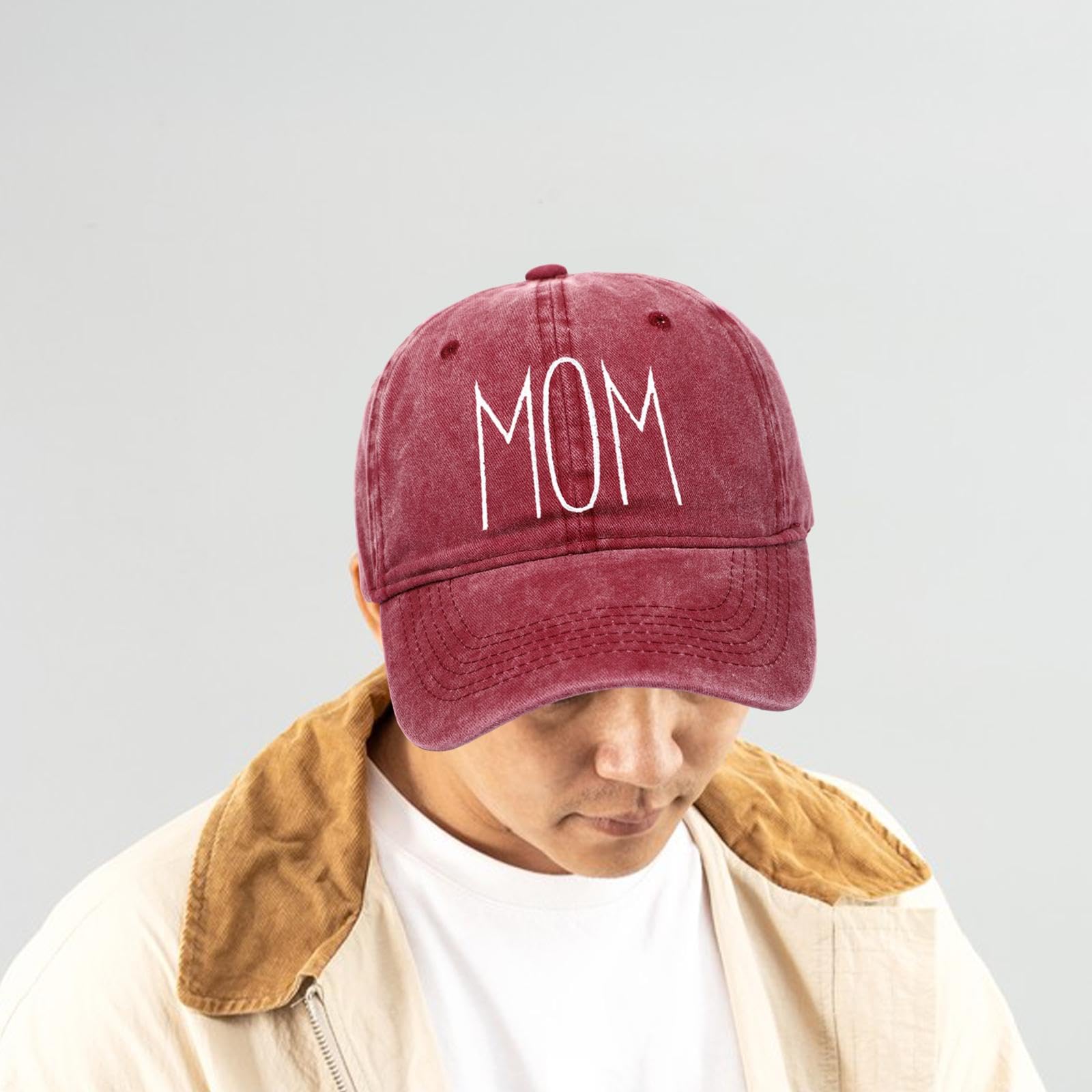 Baoblaze Embroidered Baseball Cap for Mom - Adjustable Distressed Women's Baseball Hat - Perfect for Outdoor Adventures, Mother's Day Gifts & Family Outings