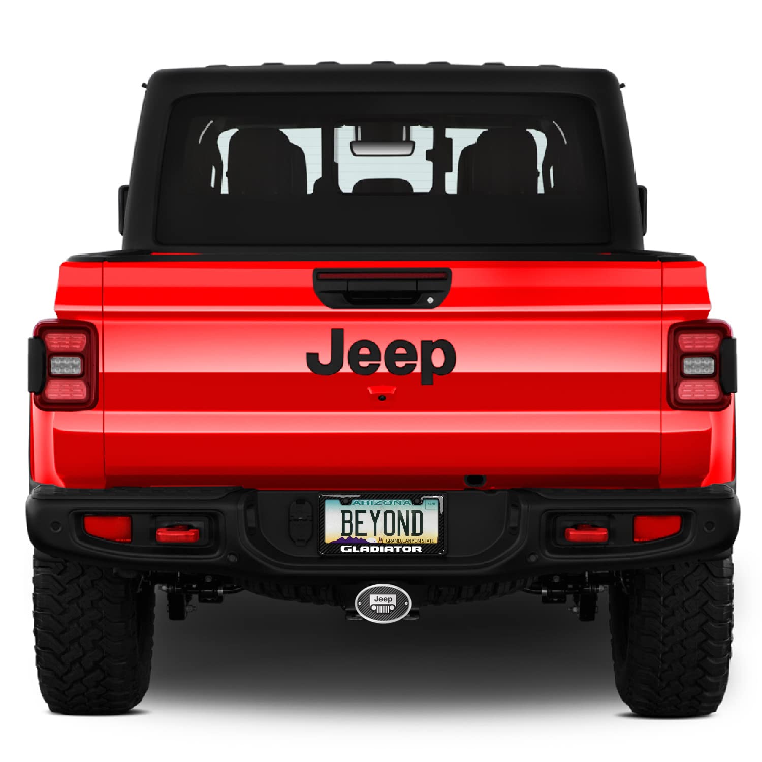 Jeep 3D Logo Carbon Fiber Look Oval Billet Aluminum 2