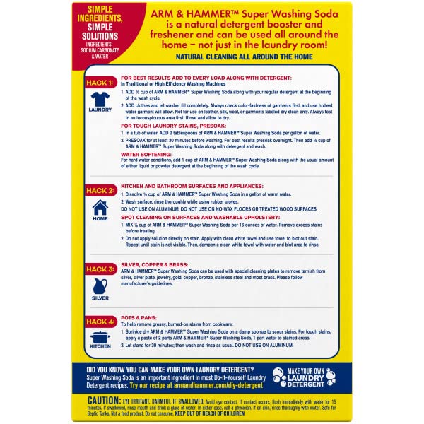 Arm & Hammer Super Washing Soda 55 Ounce (Pack of 2) - Laundry Booster & Household Cleaner | Removes Stains & Odors | Perfect for Laundry, Dishwashing & All-Purpose Cleaning