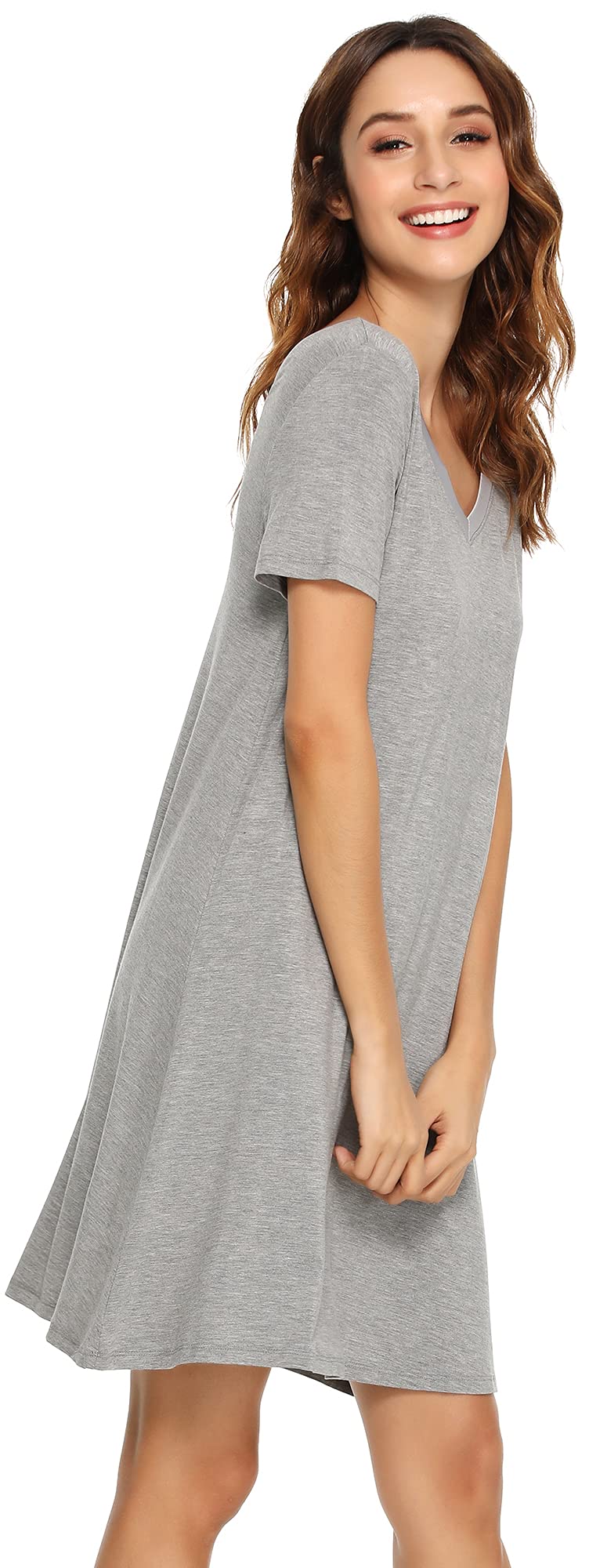 Soft Viscose Bamboo Nightgowns for Women - Breathable Plus Size Sleepwear S-4X | Comfortable Short Sleeve Pajama Shirts for Lounge & Bedtime