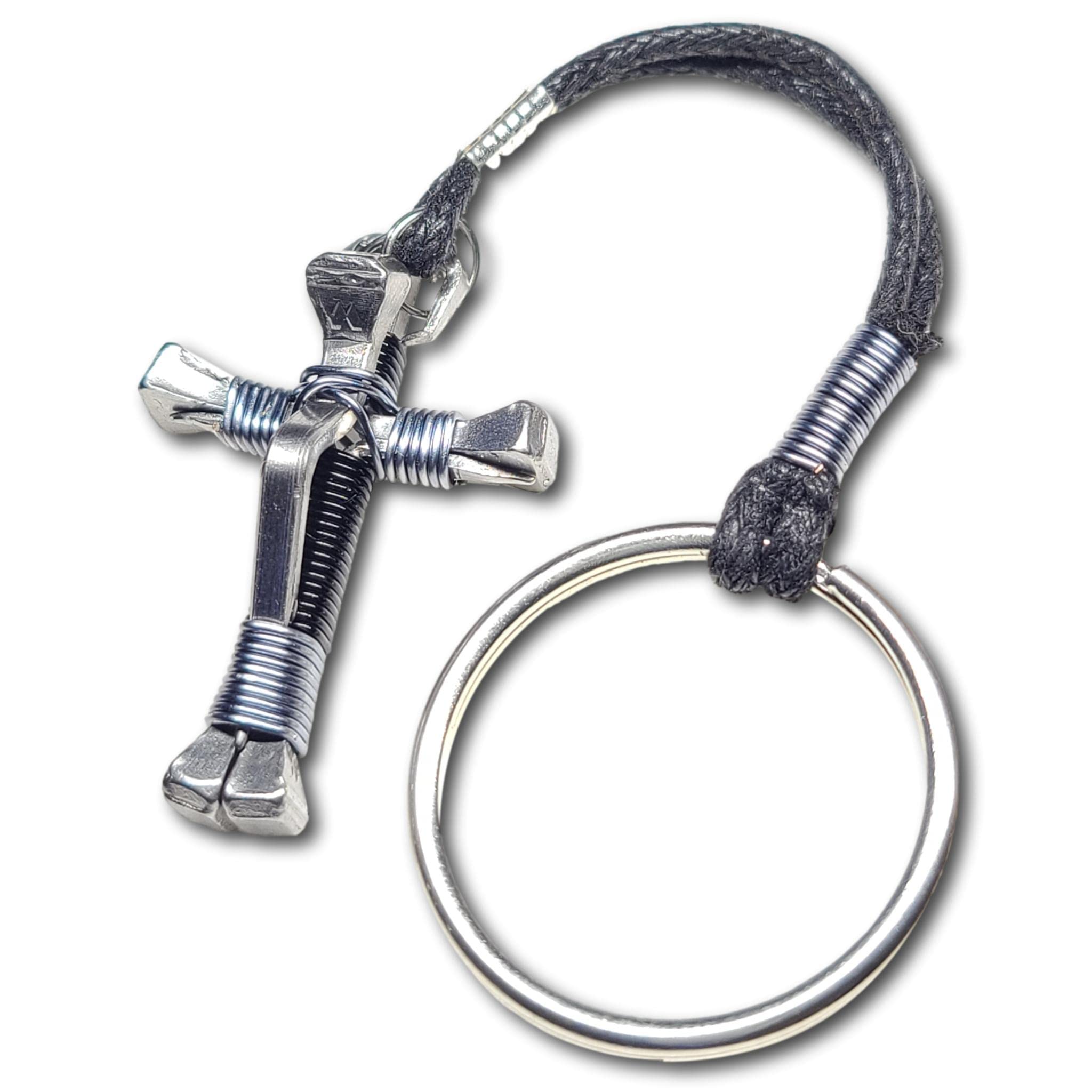 5 Pack Black & Grey Horseshoe Nail Cross Necklace for Men Women - Religious Jewelry Gift for Baptism, Confirmation & Everyday Wear