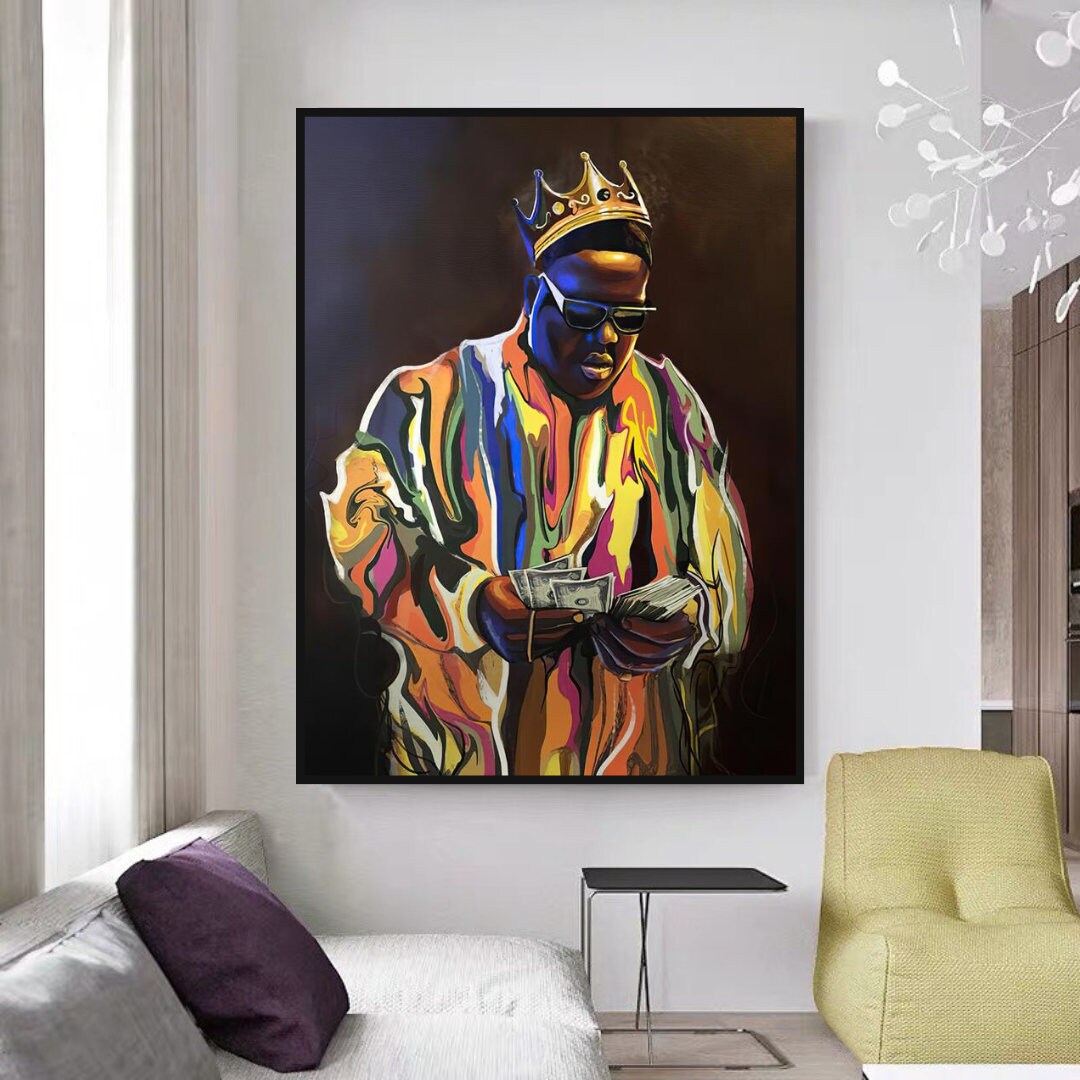 Biggie Smalls Canvas Wall Art - Authentic Hip Hop Poster for Bedroom & Living Room Decor | Notorious B.I.G. Rapper Painting