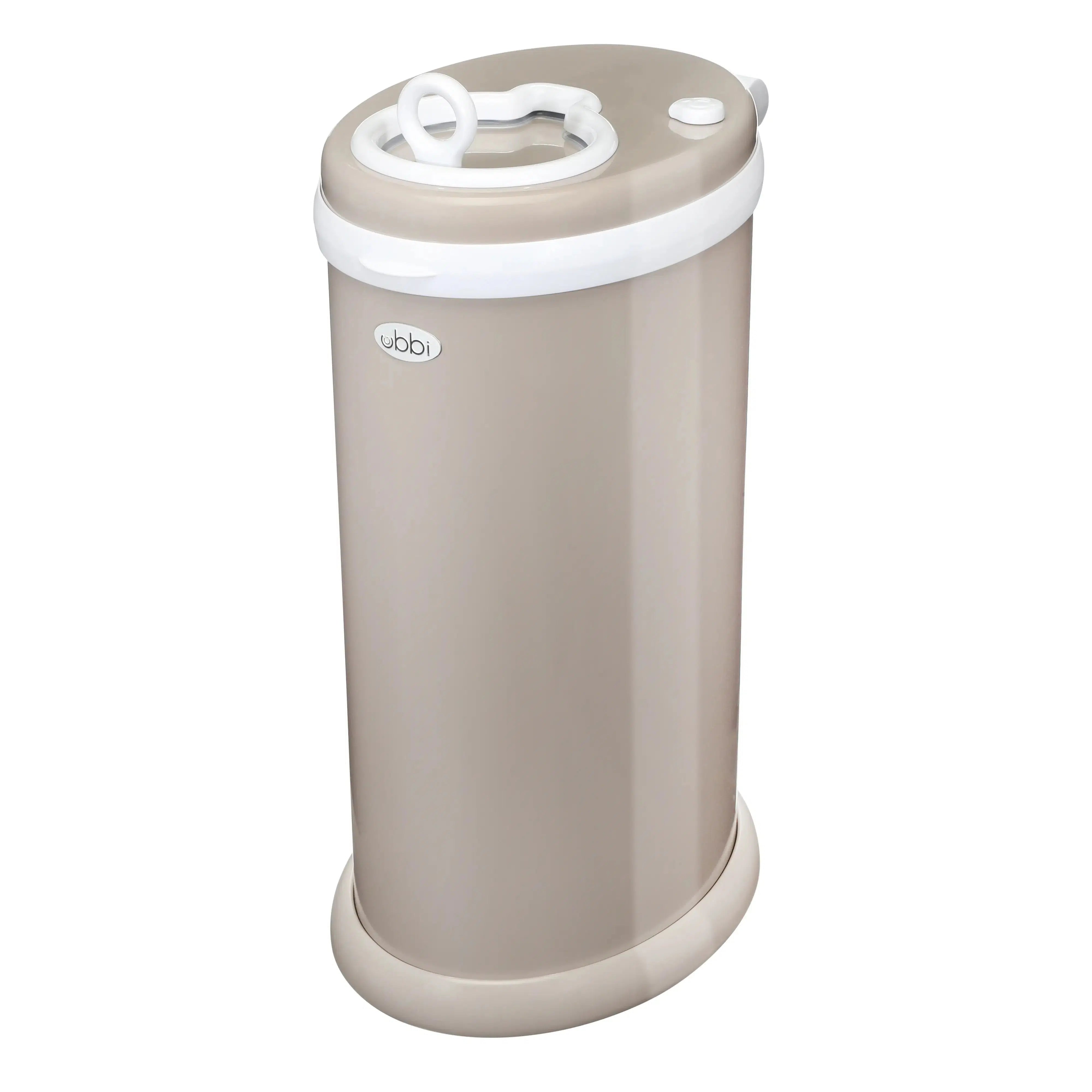 Ubbi Steel Diaper Pail - Odor-Containing Baby Diaper Disposal System, Taupe Color | Perfect for Nursery, Daycare & Home Use