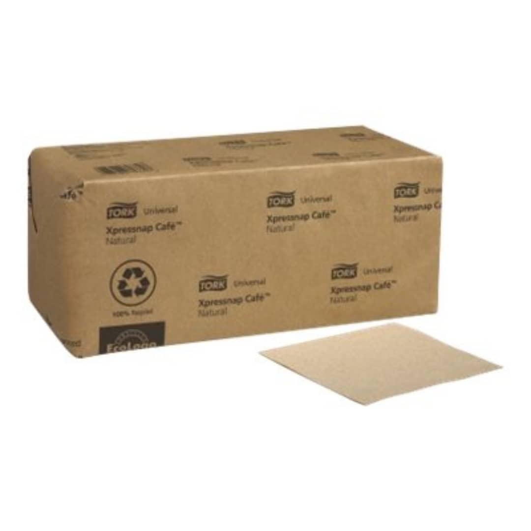 Tork 2307945 Universal Napkins for Xpressnap Cafe Dispenser, Natural, 12 Packs (Carton) - Perfect for Restaurants, Cafes, and Office Break Rooms