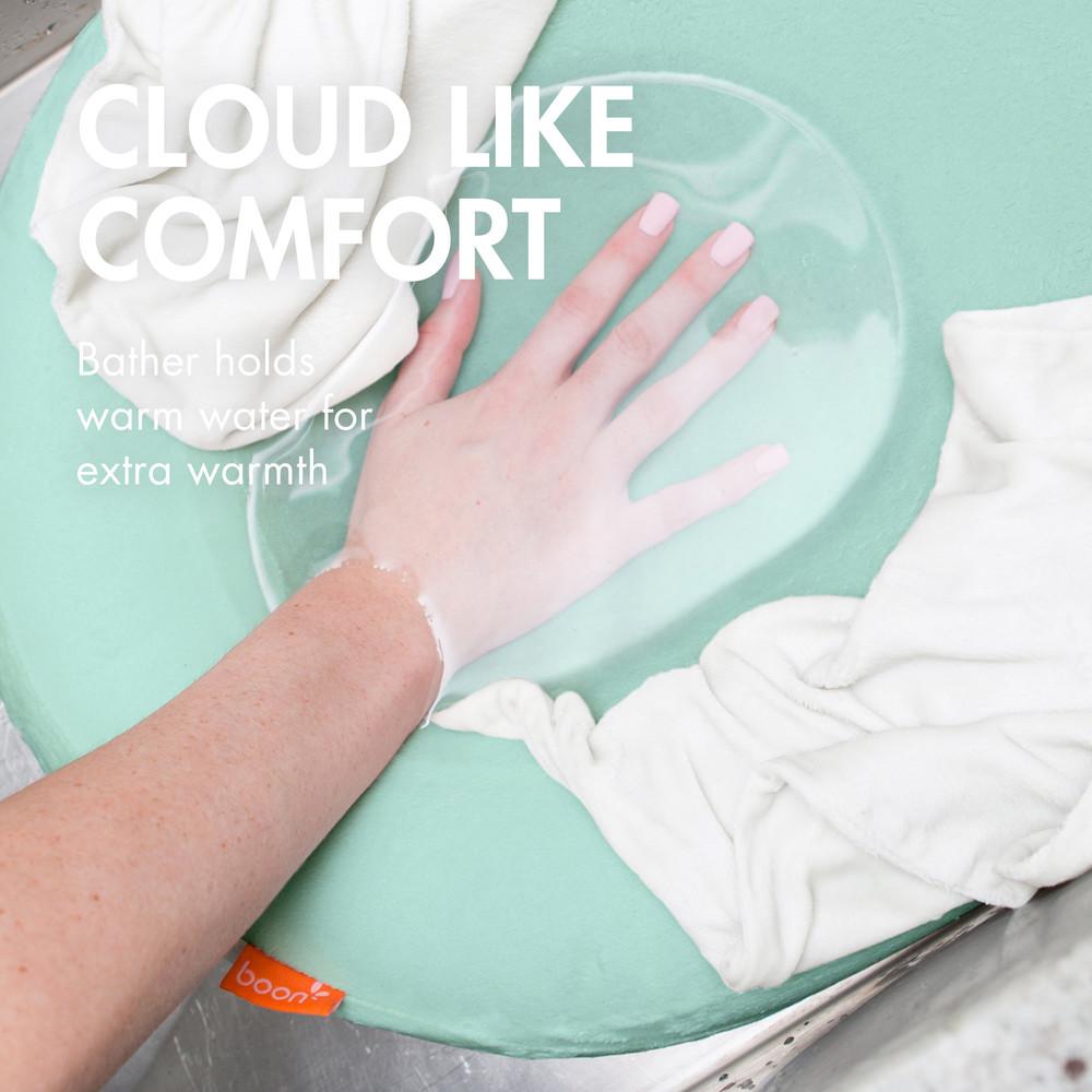 Boon Puff Inflatable Baby Bathtub - Soft & Safe Infant Bath Seat for Newborns to Toddlers - Perfect for Bath Time, Travel & Outdoor Use