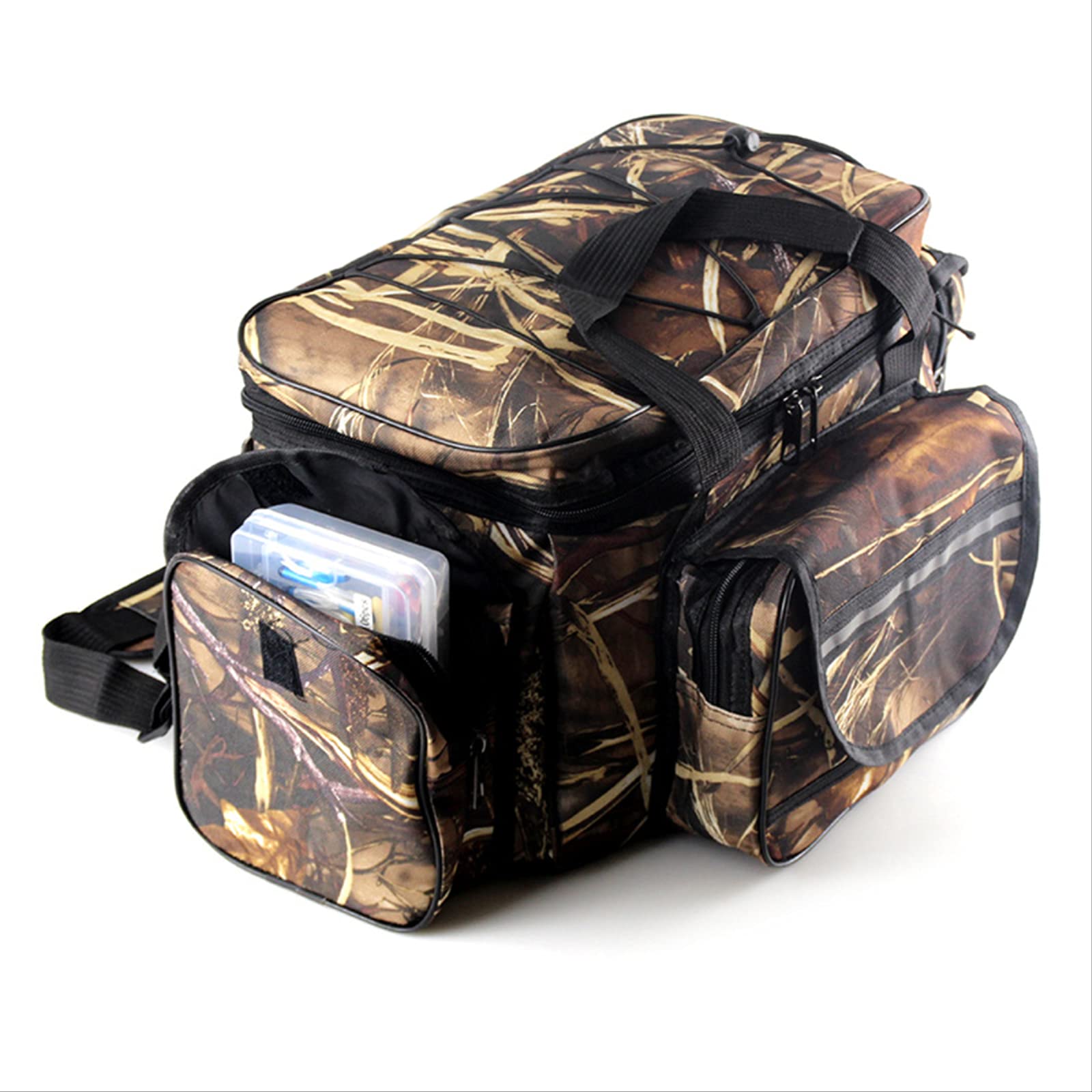 **Venuy Large Waterproof Fishing Tackle Bag - 600D Nylon Tackle Storage with Shoulder Strap for Fishing, Hunting & Outdoor Travel - Perfect for Freshwater & Saltwater Anglers**
