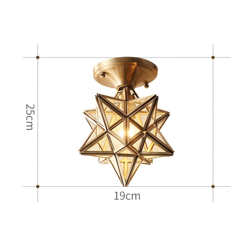 Modern Five-Pointed Star Ceiling Lamp - All Copper LED Lighting Fixture for Living Room, Kitchen, Dining Room, Hallway & Balcony | Energy Efficient Home Decor & Ambient Lighting Solution