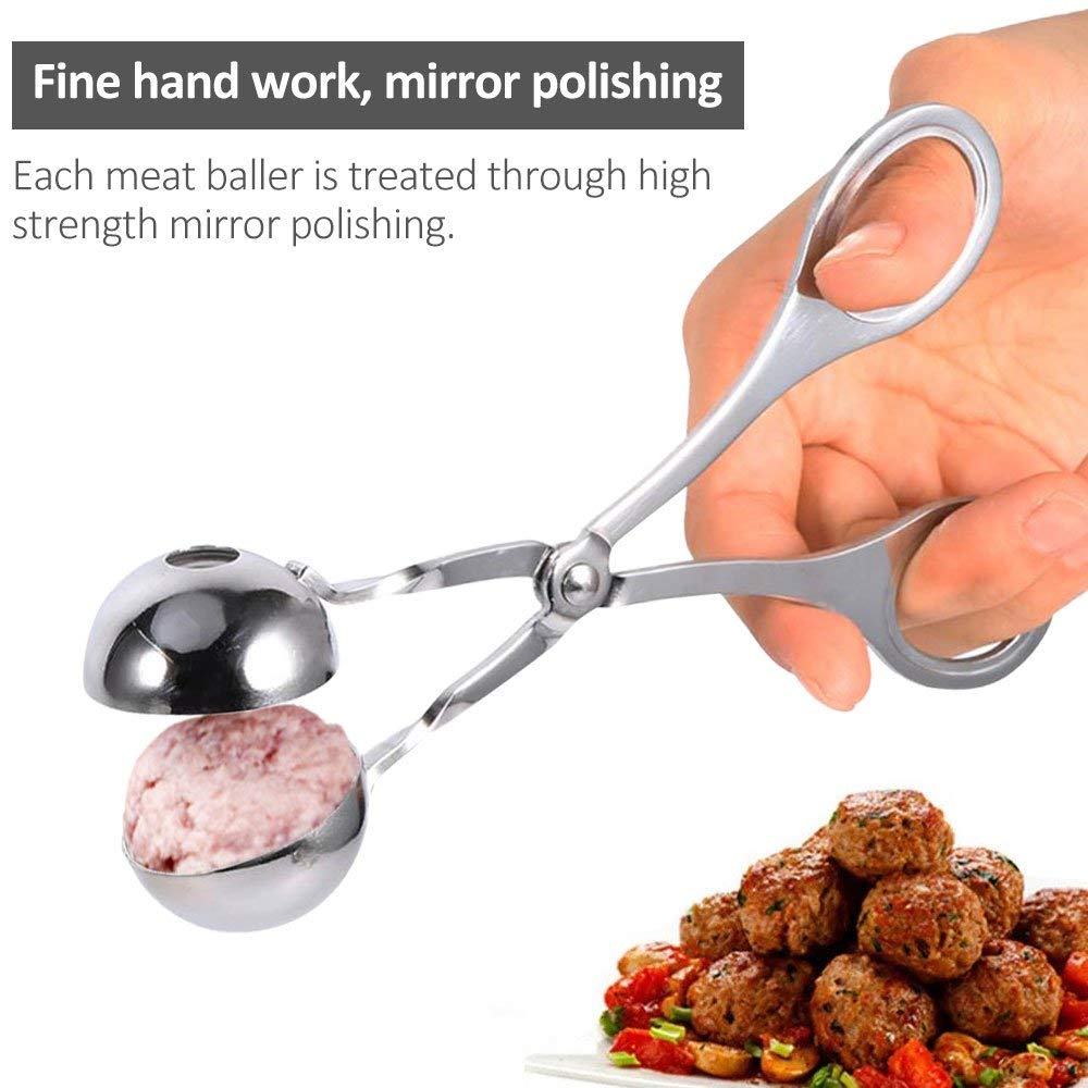 Stainless Steel Meatball Scoop - Non-Stick Dough & Cookie Maker Tool for Rice, Meat & Baking | Perfect for Homemade Meatballs, Cookies & Food Prep