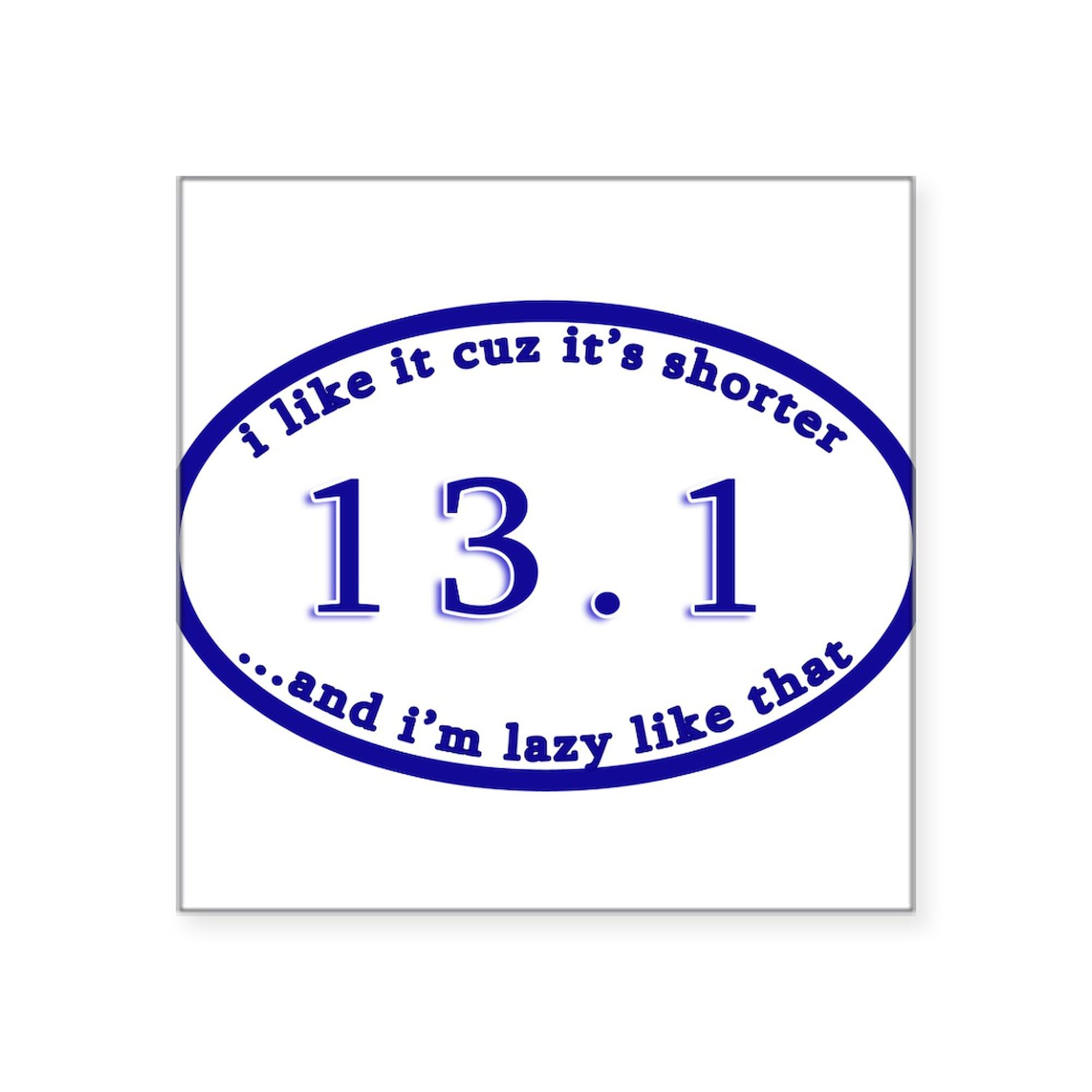 Lazy Half Marathoner Car Decal Sticker - Funny Running Bumper Sticker for Cars, Laptops & Windows - Perfect for Runners, Joggers & Marathon Enthusiasts